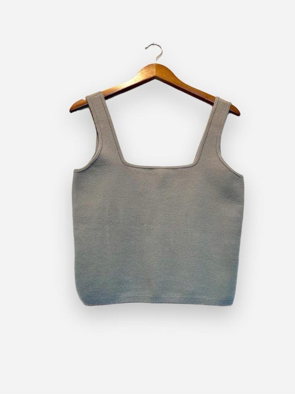 Abercrombie & Fitch Soft A&F Collection Sage Green Square Neck Knit Tank Top